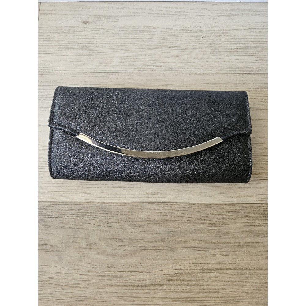 Glam Shimmer Evening Clutch Y2K Dark Sparkle Cocktail Purse W Sleek Curved Flap